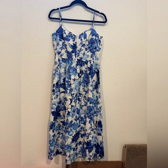 chinese dress ladies H&M linen blend midi dress S  Rikochet Resale Online